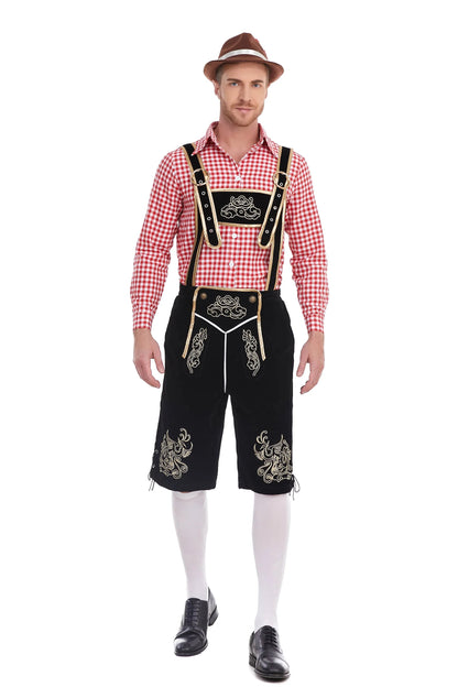 Men's Three Piece Oktoberfest Lederhosen Costume Bavarian German Festivals Suspenders Shirt Hat Male Cosplay Costume The Clothing Company Sydney