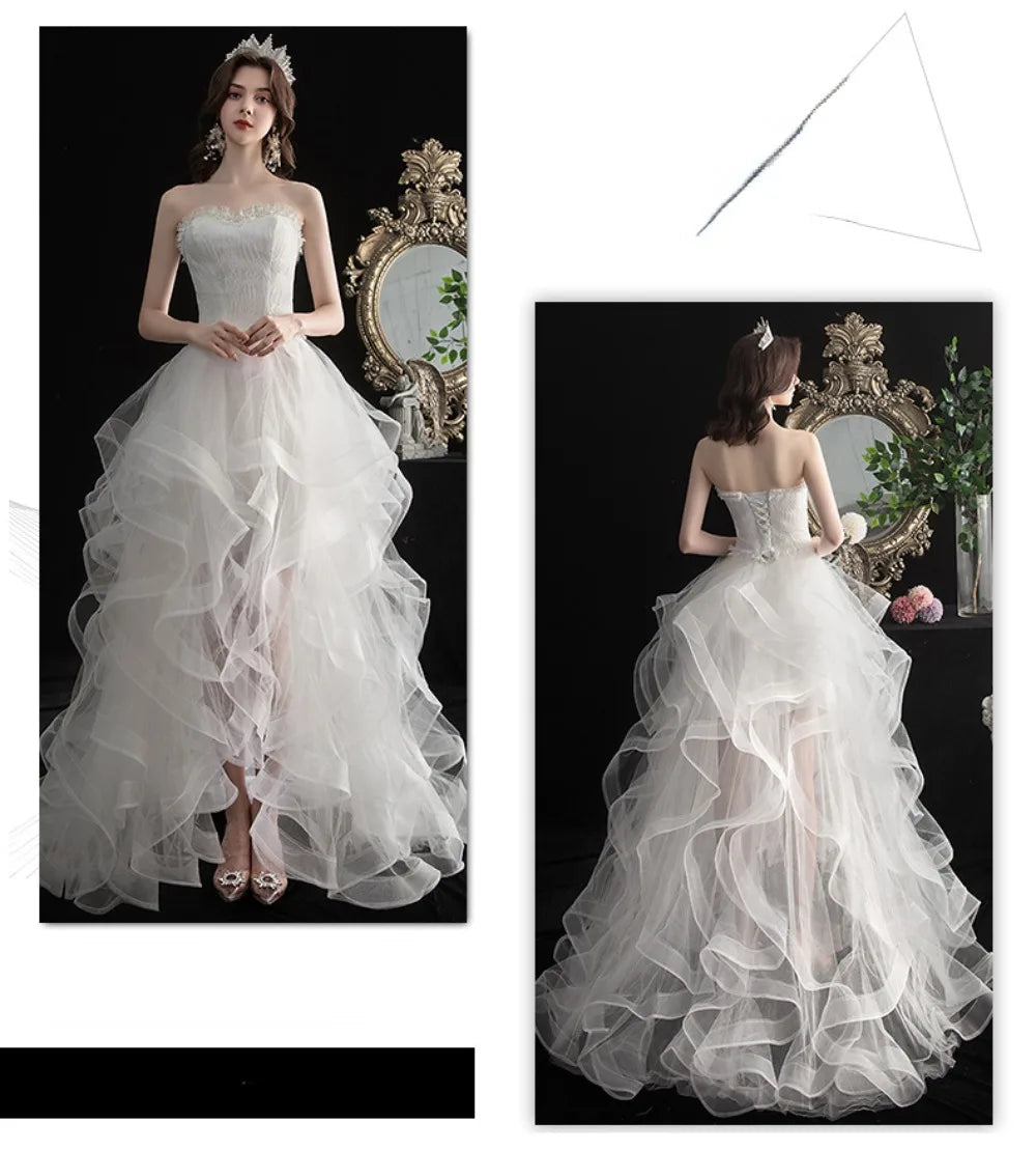 Long Back Light Wedding Dress Princess Fluffy Trailing Cake Skirt  Wedding Dress The Clothing Company Sydney