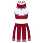 2 Piece Cheerleader Costume Women Adult Cheerleading Uniform Dancing Outfit Sleeveless Crop Top with Mini Pleated Skirt The Clothing Company Sydney