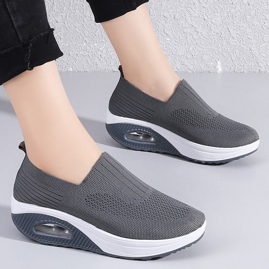 Summer Women's Fashion Vulcanized Sneakers Platform Solid Colour Flat Ladies Shoes Casual Breathable Wedges Ladies Walking Sneakers The Clothing Company Sydney