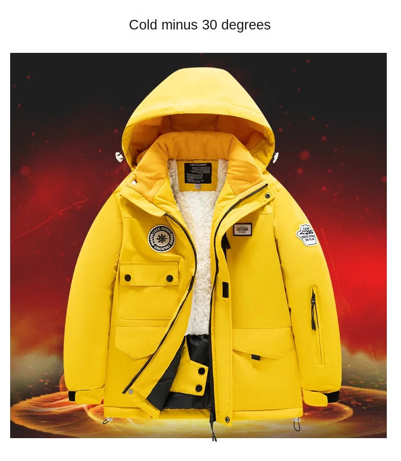2 Piece Winter Children's skiing suit windproof Jacket and Pants waterproof thick coat for warm Snow Ski Set