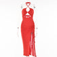 Hot Summer Halter Backless Sleeveless Cut Out Maxi Dress for Women Elegant Club Party Slit Dresses The Clothing Company Sydney