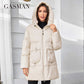 Hooded Parkas Women's Plus Size Casual Hooded Pocket Women Down Jacket Coat Outwear