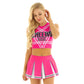 2 Piece Cheerleader Costume Women Adult Cheerleading Uniform Dancing Outfit Sleeveless Crop Top with Mini Pleated Skirt The Clothing Company Sydney