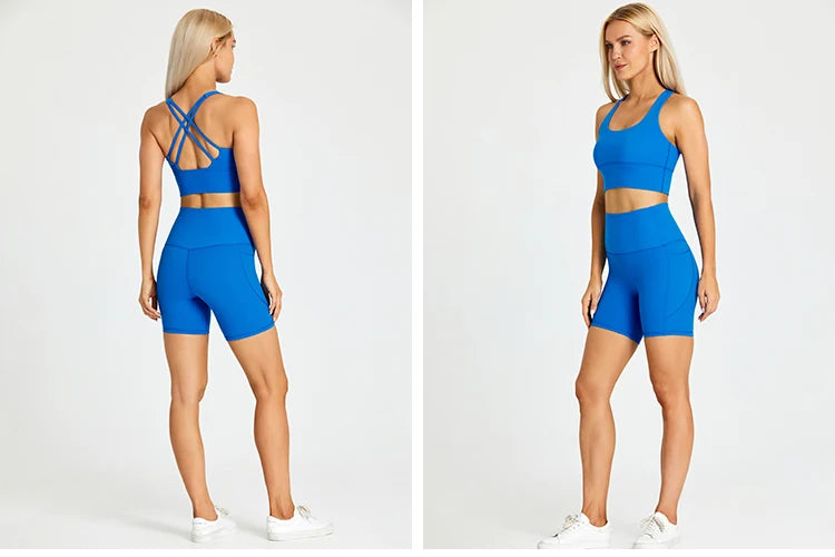 Yoga Shorts Set Women Fitness Suit 2 Piece Sports Gym Wear Workout Clothes Running Sportswear Sport Outfit The Clothing Company Sydney