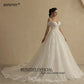 Princess Glitter Wedding Dresses Bride Lace Sleeveless Boho Bridal Gown Robe