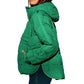 Autumn Winter Padded Jacket For Women Fashion Pockets Long Sleeves Hooded Pullovers Casual Coat