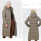 Women's Outwear Parka Super Long Warm And Windproof Zipper Cotton Coat Winter Jackets