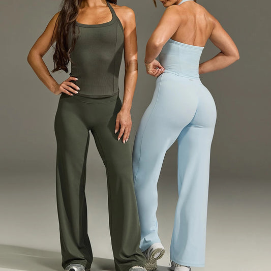Flared Straight Leg Leggings Woman Wide-leg Pants Yoga Gym Running Breathable Fitness Clothing Versatile Casual Pants