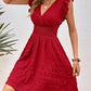 Elegant Short Summer Casual Slim Red Sleeveless Holiday Beach Dress Fashion V Neck A-line Dresses