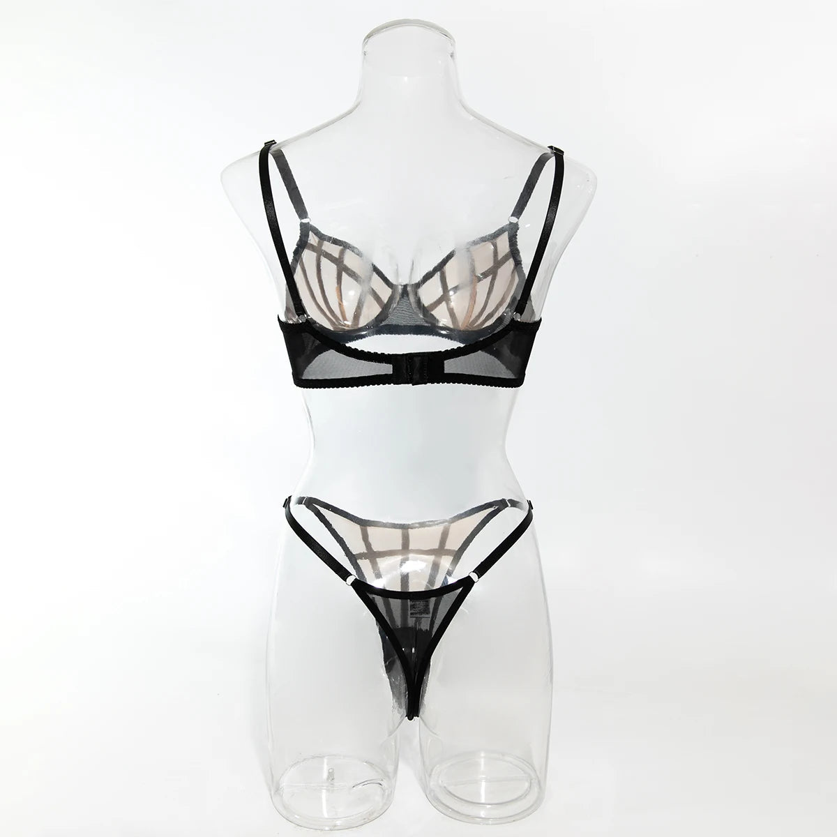 Irregular Plaid Lingerie 2 Piece Sets Mesh Patchwork See Through Bras And Thongs Suits Intimate Outfit The Clothing Company Sydney