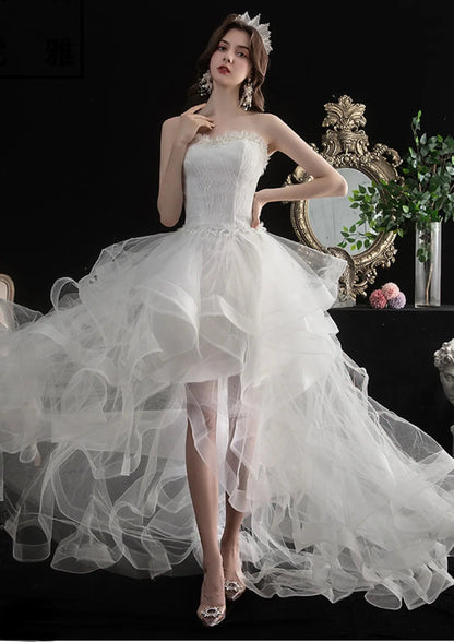 Long Back Light Wedding Dress Princess Fluffy Trailing Cake Skirt  Wedding Dress The Clothing Company Sydney