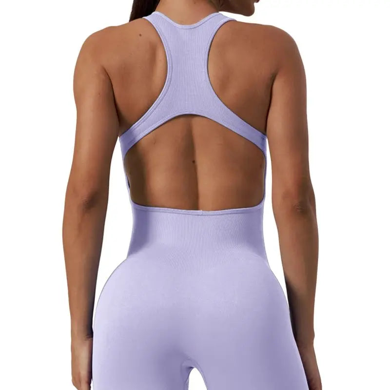 Women's Sleeveless Seamless Yoga Jumpsuits Workout Ribbed Playsuit Outfit Fitness Sportswear Activewear The Clothing Company Sydney