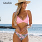 Leaves Printed Push Up Swimsuit Small Chest Women Two Piece Swimwear Beachwear Bathing Suit Bikini Set The Clothing Company Sydney