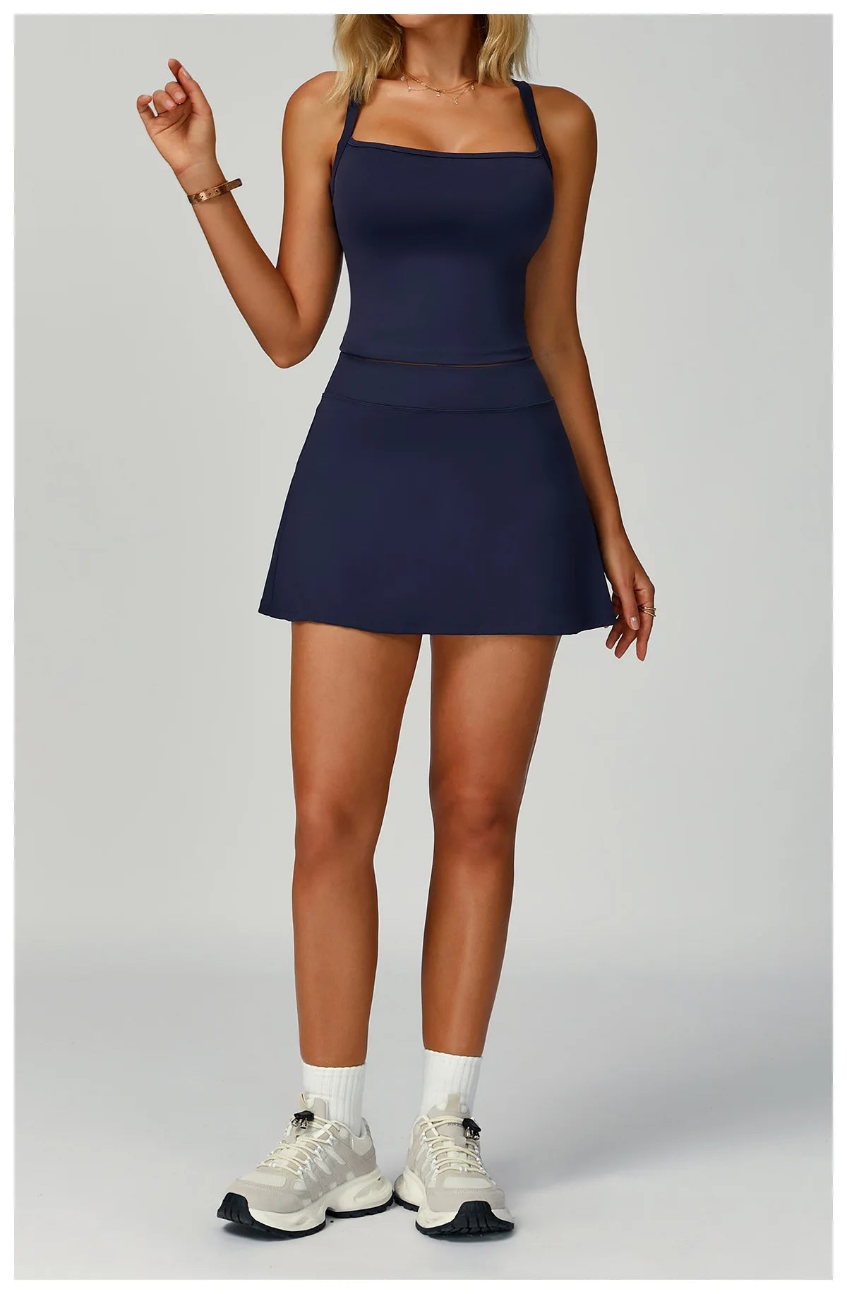 Women's Yoga Matching Set 2 Piece Sport Bra High Waist Sports Short Skirt Gym Fitness Sleeveless Workout Suit Sportswear