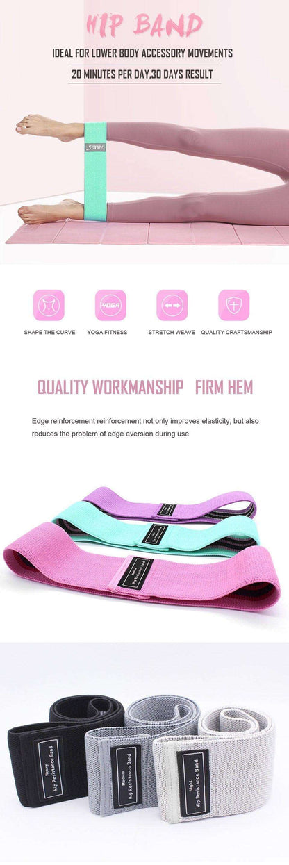 1PC Hip Yoga Resistance Band Wide Fitness Exercise LegsLoop For Circle Squats Training Anti Slip Band The Clothing Company Sydney