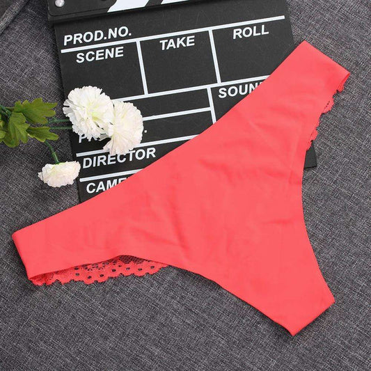 1 piece G-string Thongs Lace Floral Sheer Breathable Low Waist Underwear Soft Lingerie Ice Silk Briefs Seamless Panties The Clothing Company Sydney
