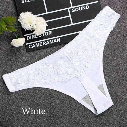 1 piece G-string Thongs Lace Floral Sheer Breathable Low Waist Underwear Soft Lingerie Ice Silk Briefs Seamless Panties The Clothing Company Sydney