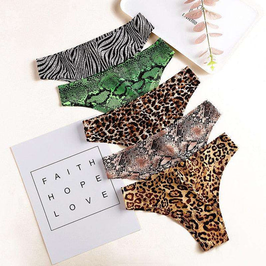 1 Piece Women's Panties Underwear Seamless Sports Leopard T-back G-string Thongs Ice Silk Briefs The Clothing Company Sydney