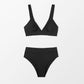 V-neck Banded High Waist Bikini Sets Swimsuit Back Hook Two Piece Swimwear Beach Bathing Suit The Clothing Company Sydney