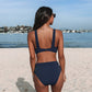 V-neck Banded High Waist Bikini Sets Swimsuit Back Hook Two Piece Swimwear Beach Bathing Suit The Clothing Company Sydney