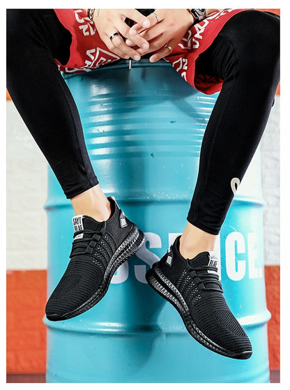 Men's Sneakers Shoes Lightweight Breathable Running Walking Yoga Sports Footwear Soft Sole Lace-up Shoes The Clothing Company Sydney