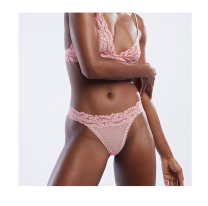 2 Piece Lingerie Set Lace Transparent Bra Set Dot Mesh Bralette Push Up Brassiere T Back Panties Sets Backless V Neck Bra The Clothing Company Sydney