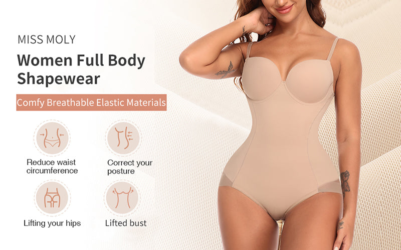 MISS MOLY Women's Full Body Shaper | Tummy Control, Open Bust, Seamless  Design
