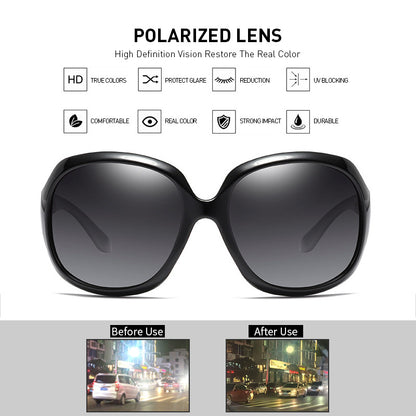 Design Elegant Polarized Oversized Round Sunglasses Women Simple Fashion Big Plastic Ladies Sun Glasses UV400 The Clothing Company Sydney