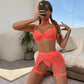 Four-Piece Set Erotic Lingerie Transparent Bra Kit Push Up See Through Lace Mesh Seamless Underwear Garters The Clothing Company Sydney