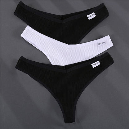 3 Pack G-string Panties Cotton Underwear Underpants Thong Solid Color Pantys Lingerie Briefs The Clothing Company Sydney