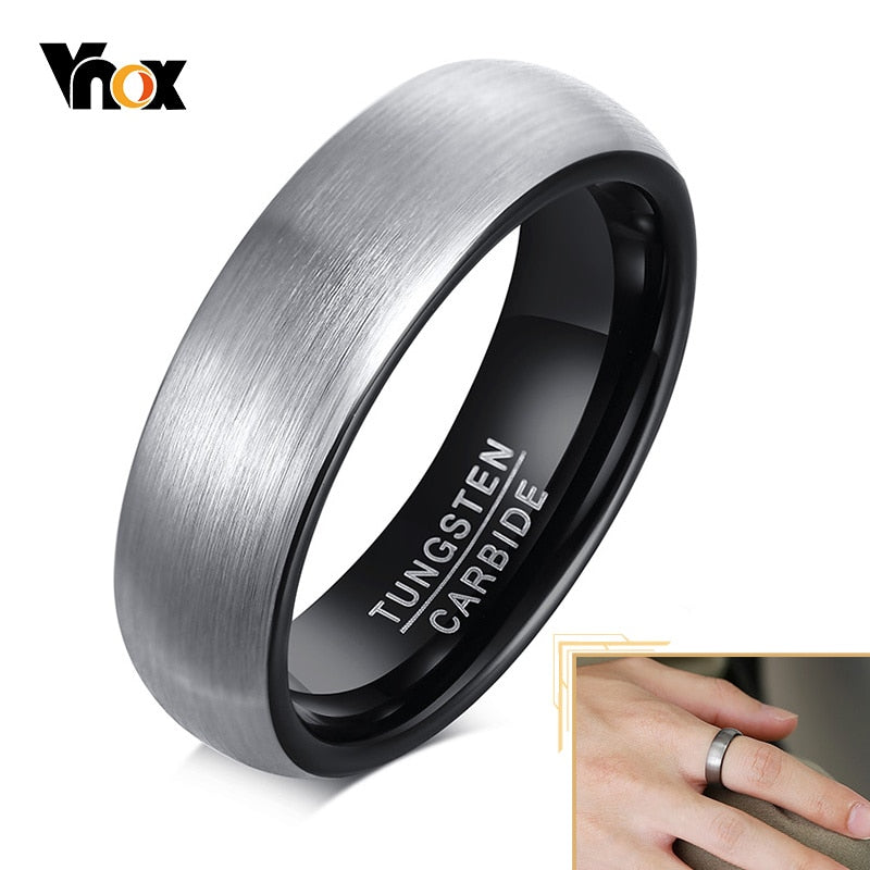 Basic 6mm Men Wedding Black Tungsten Carbide Ring, Matte Finished Minimalist Finger Bands Jewellery The Clothing Company Sydney