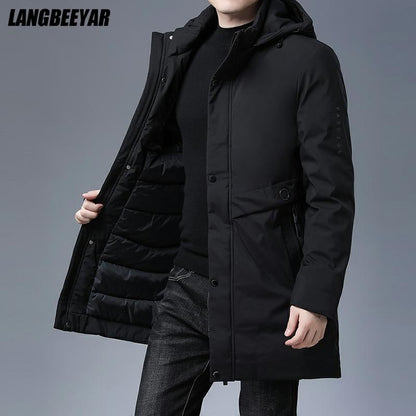 Padded Brand Casual Fashion Thick Warm Men Long Parka Winter Jacket With Hood Windbreaker Coats Mens Clothing The Clothing Company Sydney