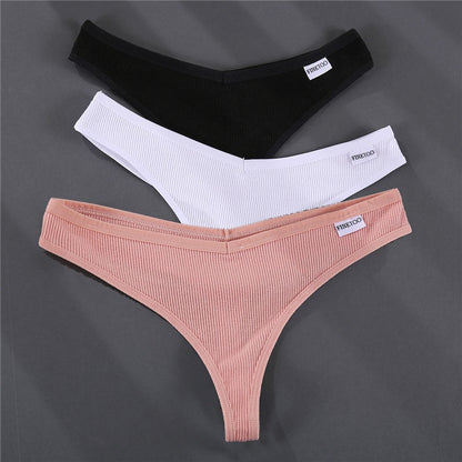 3 Pack G-string Panties Cotton Underwear Underpants Thong Solid Color Pantys Lingerie Briefs The Clothing Company Sydney