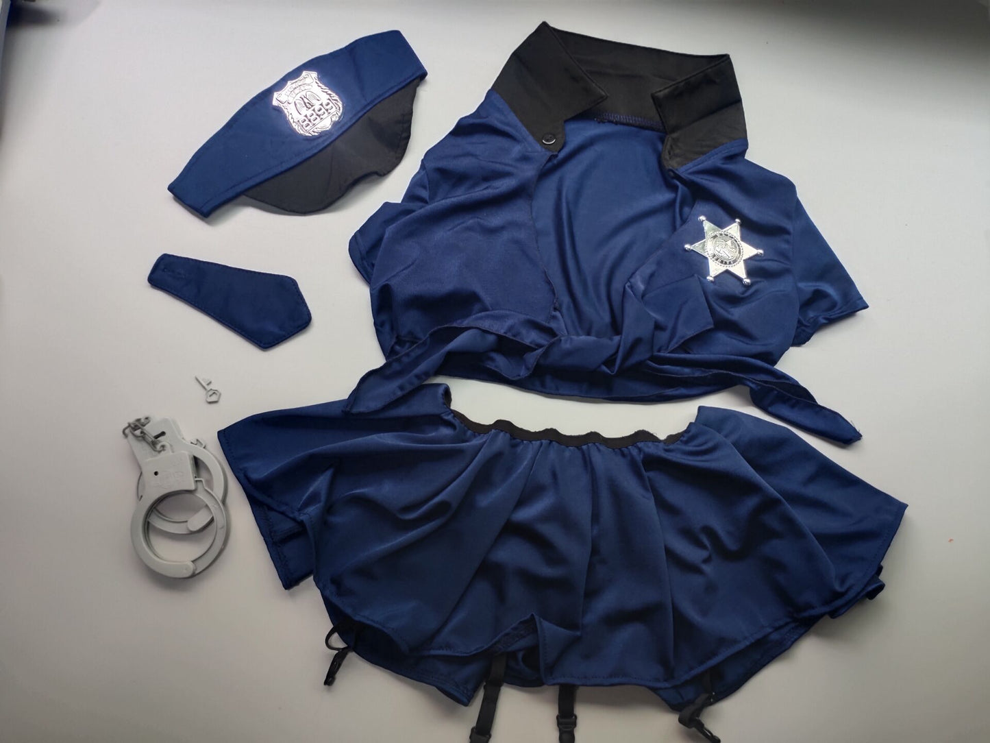 Police Female Officer Uniform Cop cosplay Costume Lingerie Set Top + Mini Skirts + Hat + Badge+ Tie + Handcuff The Clothing Company Sydney