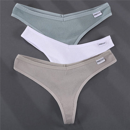 3 Pack G-string Panties Cotton Underwear Underpants Thong Solid Color Pantys Lingerie Briefs The Clothing Company Sydney
