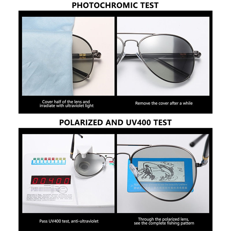 Fashion Photochromic Sunglasses Men Women Chameleon Polarized Pilot Sun Glasses Anti-glare Driving Eyeglasses UV400 The Clothing Company Sydney