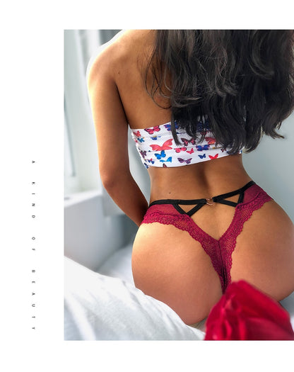 Lace Low Waist Panties  Hollow Back Transparent Underwear Lingerie G String Thong Briefs The Clothing Company Sydney