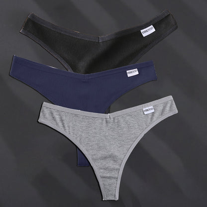 3 Pack G-string Panties Cotton Underwear Underpants Thong Solid Color Pantys Lingerie Briefs The Clothing Company Sydney