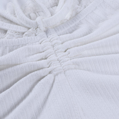 Summer Lace Suits Fashion Solid Tracksuit V-neck Costume Two Pieces (Tops+Shorts) Outwear Sets The Clothing Company Sydney