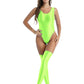 Women's Glossy Stretchy Swimming Suit Swimwear Swimsuit Sleeveless High Cut Slim Fit Bodysuit with Stocking Outfits Clubwear The Clothing Company Sydney