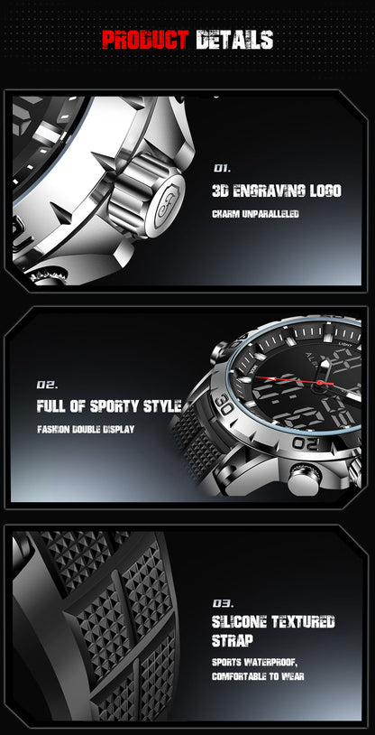 Foxbox Sport Mens Watches Top Brand Luxury Dual Display Quartz Watch For Men Military Waterproof Digital Electronic Watch The Clothing Company Sydney