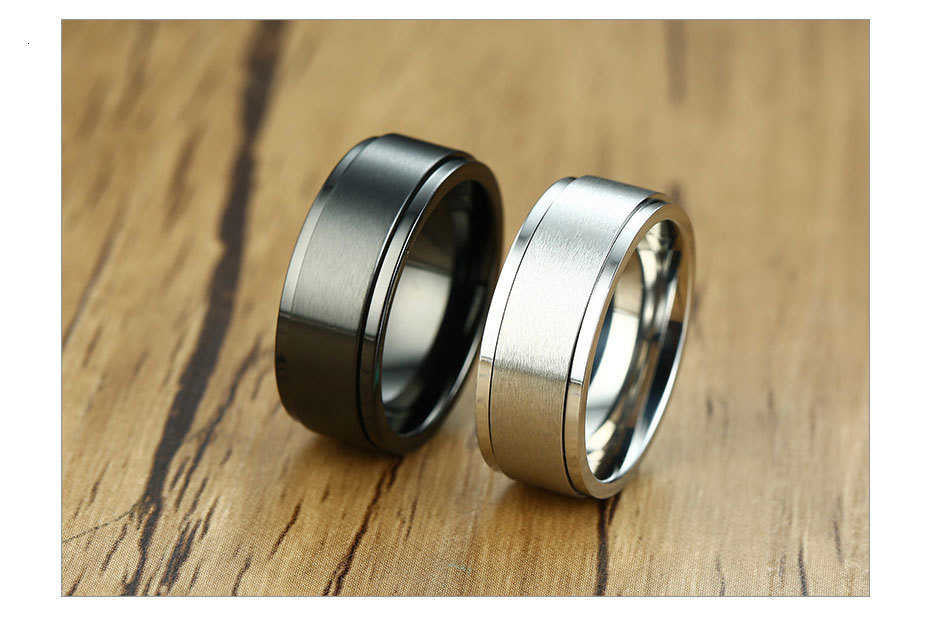 6/8mm Spinner Ring for Men Stress Release Accessory Classic Stainless Steel Wedding Band Casual Sport Jewellery The Clothing Company Sydney