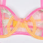 Neon Lace Luxury Lingerie Transparent Bra Exotic Costumes 3-Piece Intimate Outfit Panties Underwear Brief Set The Clothing Company Sydney