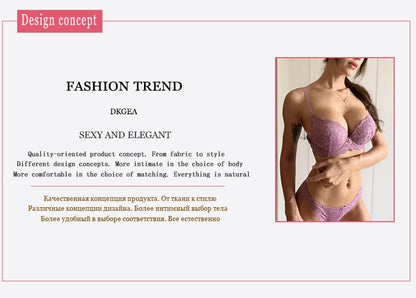 2 Piece Embroidery Underwear Set Lace Blue Brassiere A B C Cup Push Up Bra and Panties Set Brand Lingerie Deep V Bra The Clothing Company Sydney