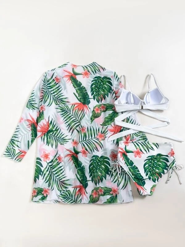 Print Floral Swimsuits 3 Piece Beach Bikinis Set Push Up Swimwear Bather Bathing Suit The Clothing Company Sydney