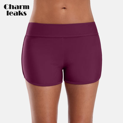 Mid Waist Swimming Shorts Women Solid Color Bikini Bottom Ban Swimwear Briefs Split Swimming Trunks The Clothing Company Sydney