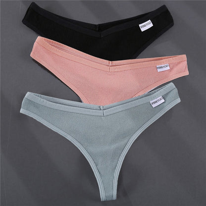 3 Pack G-string Panties Cotton Underwear Underpants Thong Solid Color Pantys Lingerie Briefs The Clothing Company Sydney
