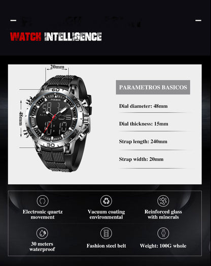 Foxbox Sport Mens Watches Top Brand Luxury Dual Display Quartz Watch For Men Military Waterproof Digital Electronic Watch The Clothing Company Sydney
