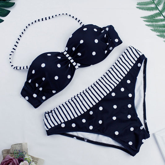 Dot Print Bikini Push Up 2 piece Swimsuit Swimwear Bodysuit Beachwear Halter Print Bikinis Bathing Suit The Clothing Company Sydney